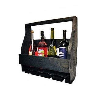 DREWNIANY wieszak, półka na wina i kieliszki,0045A