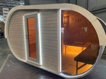 Sauna ogrodowa fińska luksusowa owalna beczka