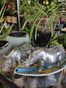 Nosorożec figurka w kolorze srebra 