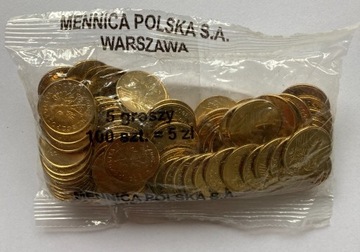 5 groszy 2007 woreczek menniczy 100 sztuk.