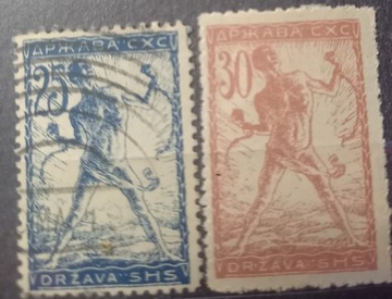 Znaczki pocztowe Jugosławia 1919r. Z serii łamacz 