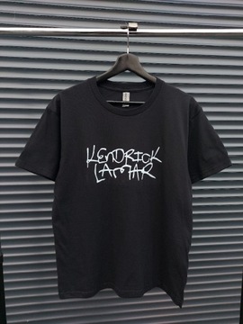 Czarna koszulka z nadrukiem Kendrick Lamar (L) graphic tee koszulka