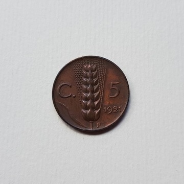 Włochy, 5 centesimi 1921