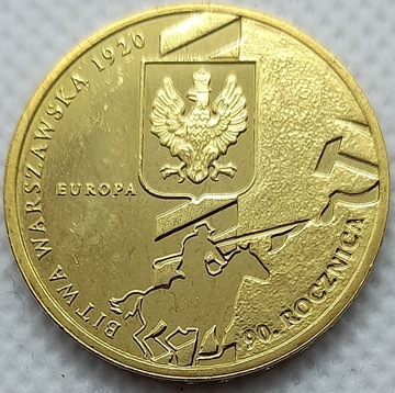 Moneta 2 zł 90. rocznica Bitwy Warszawskiej