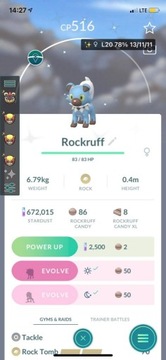 Rockruff shiny pokemon go trade 1 mln stardust