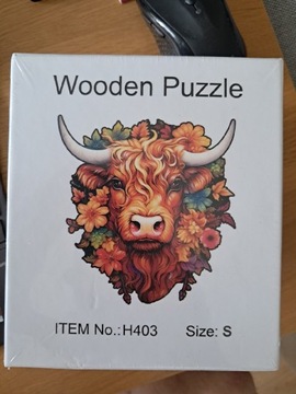 Drewniane Puzzle Kolorowa Krowa