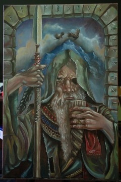 obraz olejny "ODYN" mitologia nordycka 