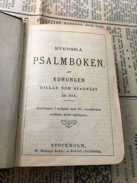 Książeczka psalmy 1891 Szwecja Psalmboken