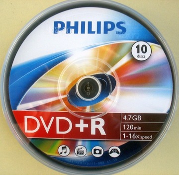 Philips DVD+R 4.7 GB / 120 min / 1-16 x.