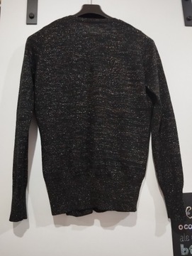 Czarny, połyskujący sweterek vintage