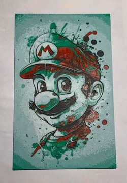 Super Mario obraz 24x15 płaskorzeźba litografia 3D