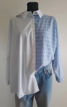 Koszula Missu Design biały,błękitny 