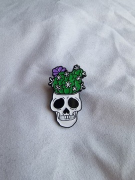 Przypinka pin pins wpinka broszka czaszka kaktus 