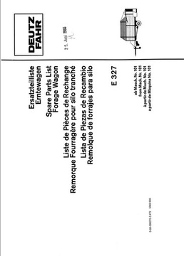 Katalog części Przyczepa Deutz Fahr E 327