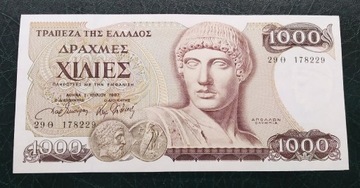 Grecja 1000 drachm  UNC 1987