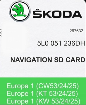 MAPA SKODA MIB2 Superb Octavia 2024/2025 AMUNDSEN 