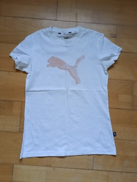 Puma r. xs t-shirt damski biały stan idealny