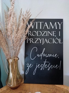 Witamy rodzinę i przyjaciół, Tablica na ślub 40x70