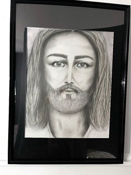Jezus Chrystus - oryginalny szkic ołówkiem 50x70