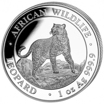 2022 - African Wildlife: Leopard 1 uncja Srebra