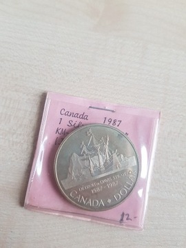 moneta srebrna dolar kanada 1987