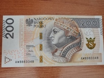Banknot 200 zł seria AW
