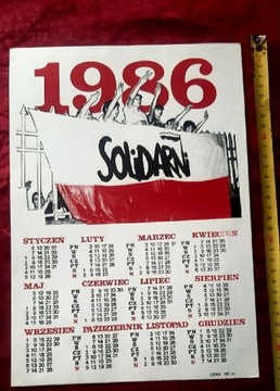 Kalendarz "Solidarni 1986" Solidarność 