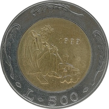 San Marino 500 lire 1989, KM#239