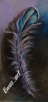 obraz" Pióro" malowany akrylem