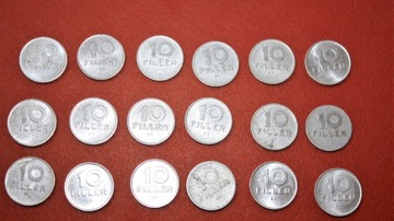 Węgry - 10 FILLERÓW - 18 monet /1961 i następne