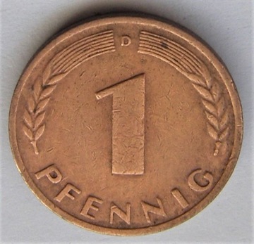 1 pfennig Niemcy 1950 D