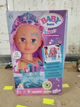 BABY born Sister Styling Mermaid Head Bath doll Wielobarwny