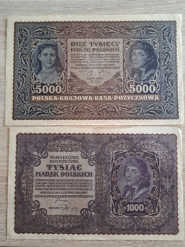 2 banknoty 5000  I 1000 MAREK 