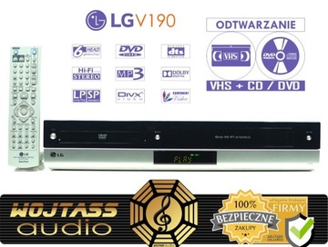 COMBO LG V190 VHS LP/SP 6-głowic DVD DivX MP3