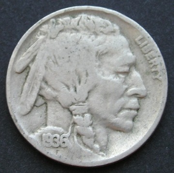 USA 5 centów 1936 - indianin / bizon