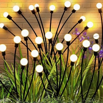 Lampki solarne kulki LED 8szt kolor złoty ogród patio Prezent