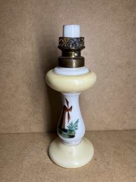 lampa naftowa przedwojenna- wazon szklo wazelinowe
