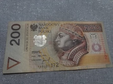 200zł banknot 1994 rok seria YA