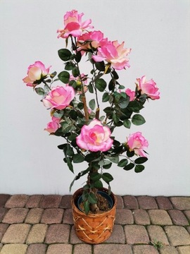 Sztuczna roślinka doniczkowa-róża na pniu-wysokość