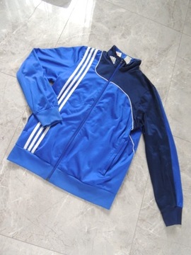 męska bluza adidas chabrowa niebieska zapinana na zamek M/L