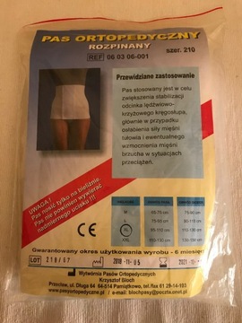 Pas ortopedyczny rozpinany XL,szer.210