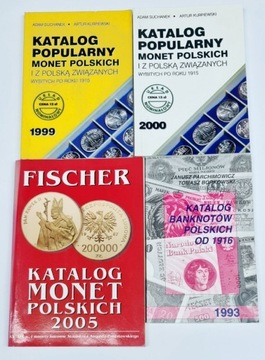 Katalog monet i banknotów 4 szt