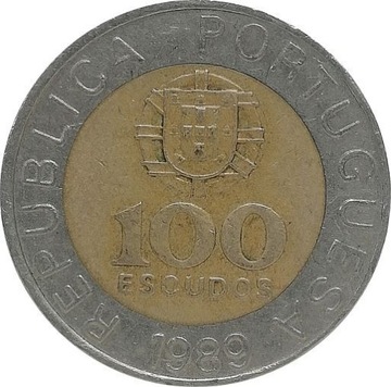 Portugalia 100 escudos 1989, KM#645.2