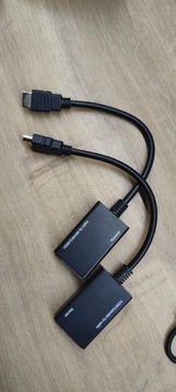 Extender HDMI po skrętce Cat.5e/6 do 30m, czarny