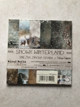 „Snowy Winterland” zestaw papierów 15x15 cm 190g