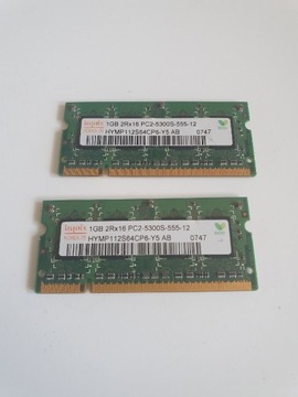 Pamięć RAM 1GB DDR2 PC2 5300S 667Mhz Hynix 2 szt.