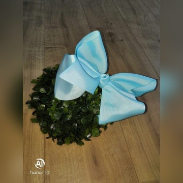 Błękitna baby Blue piękna duża kokarda około 20cm