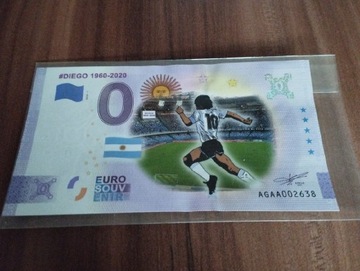 Bon banknot kolekcjonerski 0 euro Diego kolor