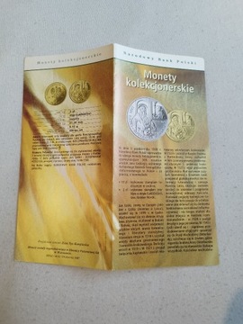 Folder numizmatyczny 10 zł 1999 JAN ŁASKI