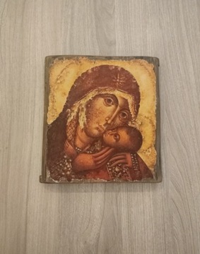 Kopia ikony w drewnie - Matka Boska ręcznie malowana
